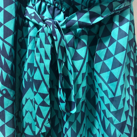 Love Reign Navy/turquoise One Shoulder Dress Small - Picture 3 of 5